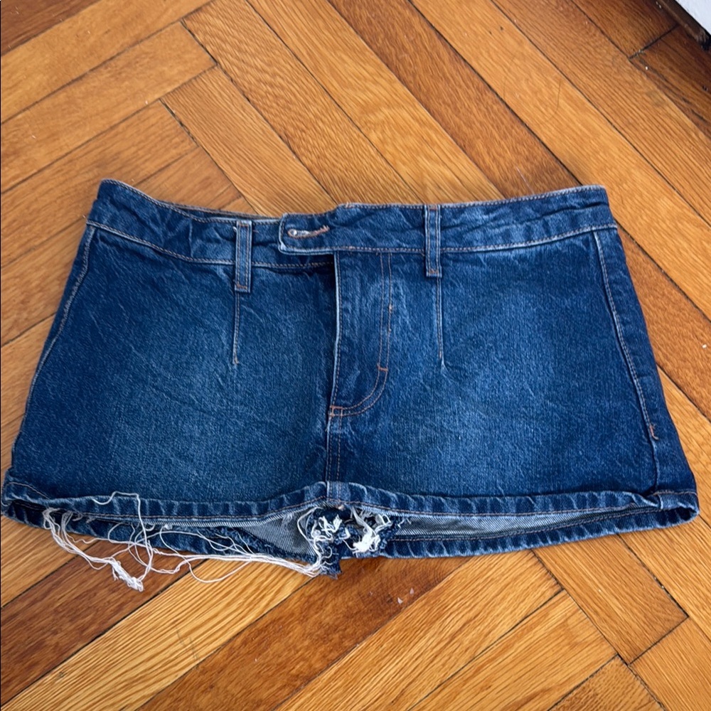 Free People Blue Denim Mini Skirt